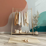 Tapet Personalizat Abstract cu nuante de albastru si coral 2 - PLAIN COLOURS II