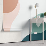 Tapet Personalizat Abstract cu nuante de albastru si coral 2 - PLAIN COLOURS II