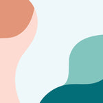 Tapet Personalizat Abstract cu nuante de albastru si coral 2 - PLAIN COLOURS II