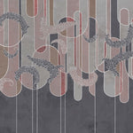 Tapet personalizat art deco in tonuri de gri cu textura cimentata si nuante de roz potrivit unui design de inspiratie moderna eleganta cu accente industriale