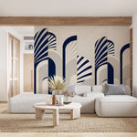 Tapet personalizat art deco cu arcade specifice stilului care combina eleganta art deco cu simplitatea stilului modern si al contrastului indraznet de culoare