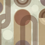 Tapet personalizat art deco in tonuri calde retro combinate intr un design minimalist cu contrast placut de culoare