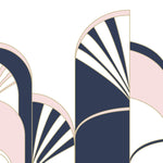 Tapet Personalizat Art Deco cu arcade roz si albastru marin - NAVY PINK