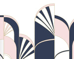 Tapet Personalizat Art Deco cu arcade roz si albastru marin - NAVY PINK