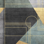 Tapet Personalizat Art Deco cu insertii abstracte aurii intr-un stil modern - WIRED CEMENT