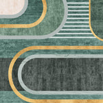 Tapet Personalizat Art Deco cu nuante de verde si mix de texturi de fundal - GREEN TEXTURES