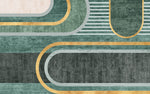 Tapet Personalizat Art Deco cu nuante de verde si mix de texturi de fundal - GREEN TEXTURES