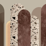 Tapet Personalizat Art Deco cu arcade intr-un mix de texturi de terazzo roca si plaster - TERRAZZO ART DECO