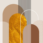 Tapet Personalizat Art Deco cu arcade abstract texturate si roca aurie - SUNNY ART DECO