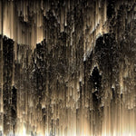 Tapet personalizat fine art in nuante de auriu si negru dark golden northen