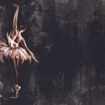 Tapet personalizat fine art cu balerina gratioasa pe un fundal inchis texturat
