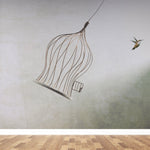 Tapet Personalizat Fine Art cu pasare salbatica evadand din colivie - BIRDCAGE FREE