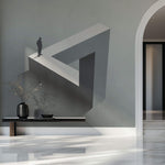 Tapet Personalizat Fine Art cu constructie de ciment in iluzie optica - TRIANGLE ILLUSION