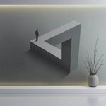 Tapet Personalizat Fine Art cu constructie de ciment in iluzie optica - TRIANGLE ILLUSION