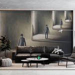 Tapet Personalizat Fine Art cu reflexia unui om in oglinda in mod repetat - MAN IN THE MIRROR