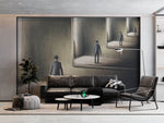Tapet Personalizat Fine Art cu reflexia unui om in oglinda in mod repetat - MAN IN THE MIRROR