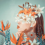 Tapet Personalizat Fine Art cu figura feminina inflorita - BIRD OF PARADISE WOMAN