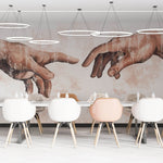 Tapet Personalizat Fine Art cu Creatia in varianta abstracta si cu textura vintage - THE CREATION BEIGE