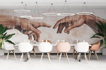 Tapet Personalizat Fine Art cu Creatia in varianta abstracta si cu textura vintage - THE CREATION BEIGE