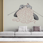 Tapet Personalizat Fine Art cu creier crosetat intr-o viziune abstracta - BRAIN CROCHE