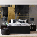 Tapet Personalizat Fine Art cu vopsea cimentata in nuante de gri si insertii aurii - INDUSTRIAL FINE ART