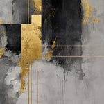 Tapet Personalizat Fine Art cu vopsea cimentata in nuante de gri si insertii aurii - INDUSTRIAL FINE ART
