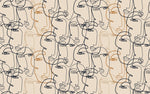 Tapet personalizat - LINE ART FACES