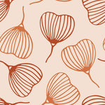 Tapet personalizat Line Art cu frunze mici in nuante de portocaliu - LITTLE ORANGE LEAVES