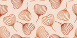Tapet personalizat Line Art cu frunze mici in nuante de portocaliu - LITTLE ORANGE LEAVES