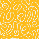Tapet personalizat Line Art cu model modern minimalist jucaus in nuante vibrante de galben - YELLOW BRIGHT
