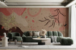 Tapet personalizat Line Art cu nuante pamantii si elemente minimaliste - EARTHY LINE ART