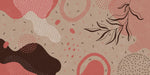 Tapet personalizat Line Art cu nuante pamantii si elemente minimaliste - EARTHY LINE ART