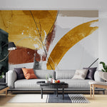 Tapet personalizat Line Art cu pictura abstracta si textura stil plaster - ABSTRACT PAINT LINES