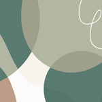 Tapet personalizat Line Art cu forme abstracte in nuante de verde - GREEN AESTHETIC
