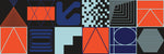 Tapet personalizat Modern cu elemente abstracte geometrice in nuante de rosu si albastru - ABSTRACT PERSPECTIVES