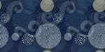 Tapet personalizat Modern cu cercuri in texturi abstracte pe un fundal albastru inchis - OVERLAYED CIRCLES