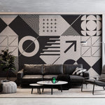 Tapet personalizat Modern cu design minimalist abstract in nuante de alb negru - MODERN GEOMETRICS