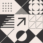 Tapet personalizat Modern cu design minimalist abstract in nuante de alb negru - MODERN GEOMETRICS