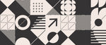 Tapet personalizat Modern cu design minimalist abstract in nuante de alb negru - MODERN GEOMETRICS