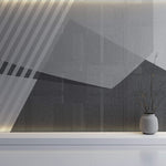 Tapet personalizat Modern cu dungi si forme geometrice diagonale in nuante de gri - GRAY DIAGONAL