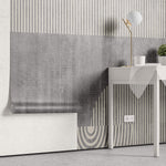 Tapet personalizat Modern cu dungi si semicercuri pe un fundal gri plaster - HALF ILLUSION