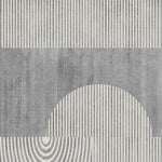 Tapet personalizat Modern cu dungi si semicercuri pe un fundal gri plaster - HALF ILLUSION