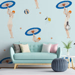 Tapet personalizat pop art & cartoon cu pattern retro intr o atmosfera de vara