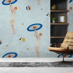 Tapet personalizat pop art & cartoon cu pattern retro intr o atmosfera de vara