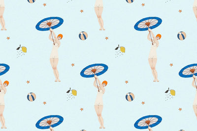 tapet personalizat pop art & cartoon cu pattern retro intr o atmosfera de vara