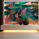 Tapet Personalizat Pop Art & Cartoon in stil retro cu pesti si viata acvatica - RETRO FISH