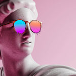 Tapet Personalizat Pop Art & Cartoon cu sculptura de piatra cu ochelari de soare psihedelici - MELTED SUNGLASSES