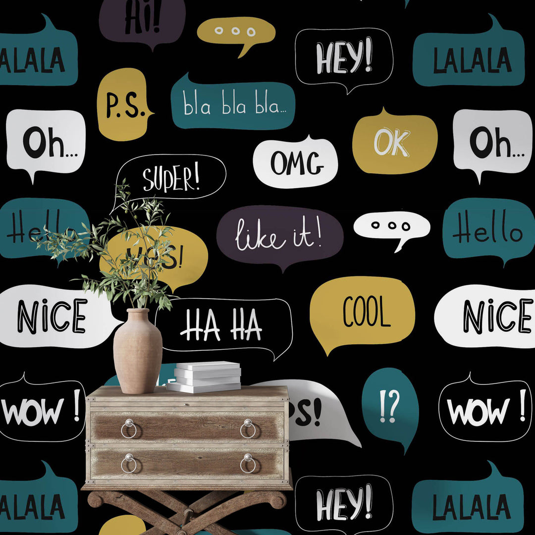 Tapet Personalizat Pop Art & Cartoon cu mesaje text - TEXT BUBBLES