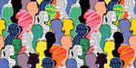 Tapet Personalizat Pop Art & Cartoon cu oameni realizati in colaj de ziare - CROWDED
