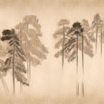 Tapet personalizat forest cu un design simplificat cu brazi stilizati inspirand un aspect curat si contemporan stamp pine trees